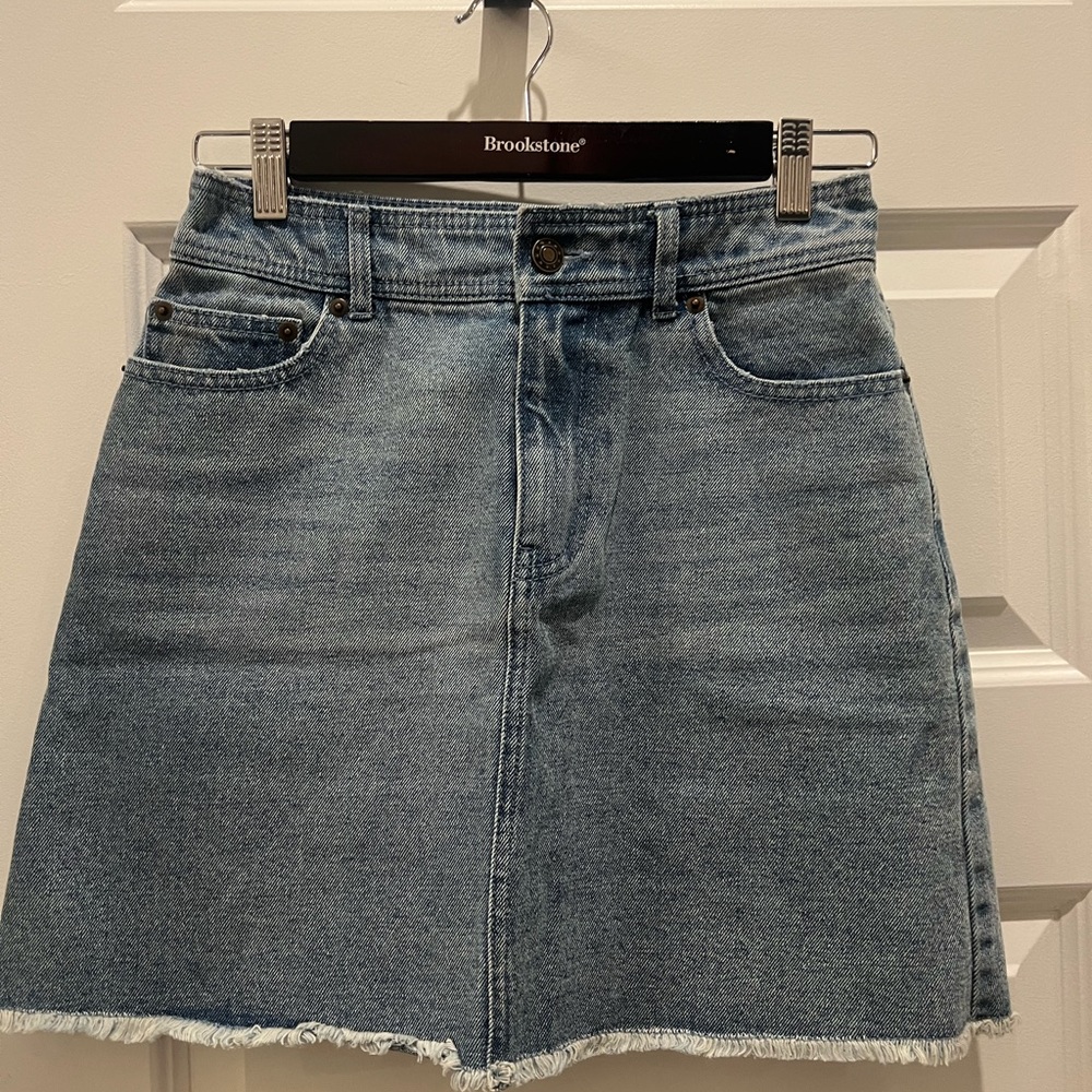 POPSUGAR Light Blue Denim A-Line Skirt